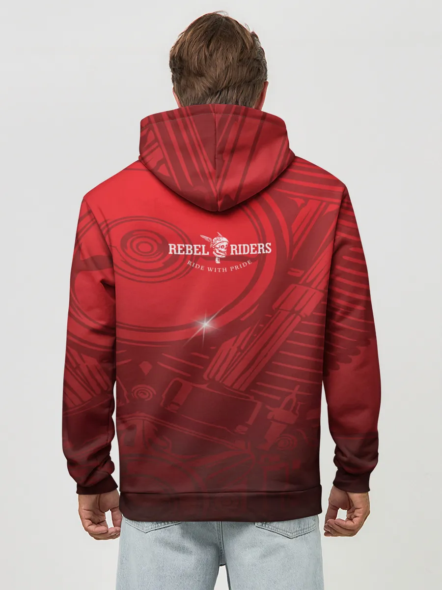 Худи мужской база хлопок / Vintage chopper motorcycle