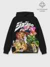 Худи мужской база хлопок / Jojo герои на черном