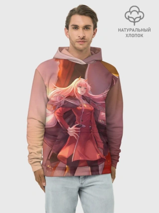 Худи мужской база хлопок / Darling In The Franxx art