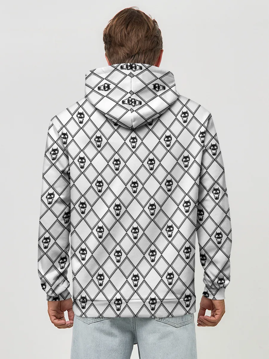 Худи мужской база хлопок / KILLER QUEEN белый паттерн