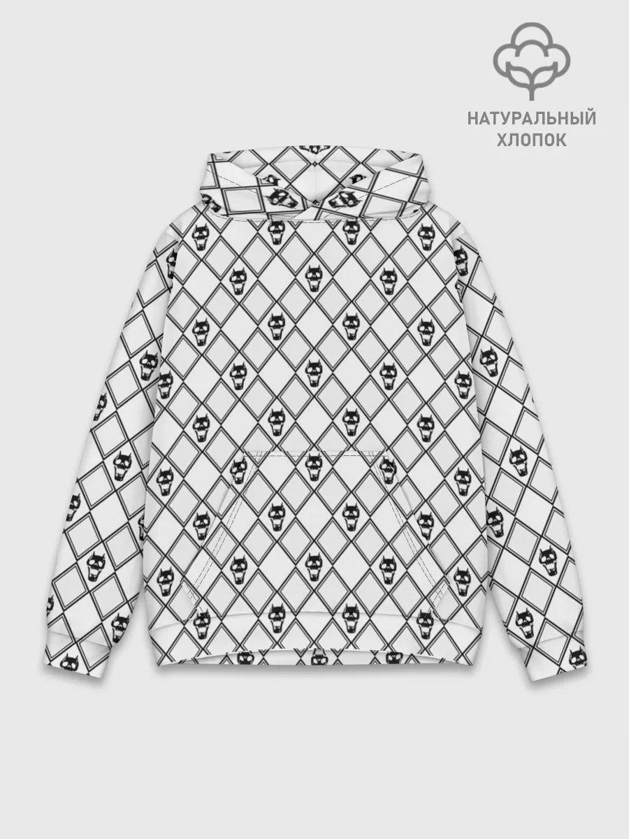 Худи мужской база хлопок / KILLER QUEEN белый паттерн