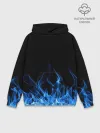 Худи мужской база хлопок / Синий Огонь