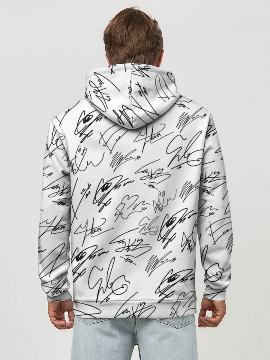 Худи мужской база хлопок / EXO BAND АВТОГРАФЫ