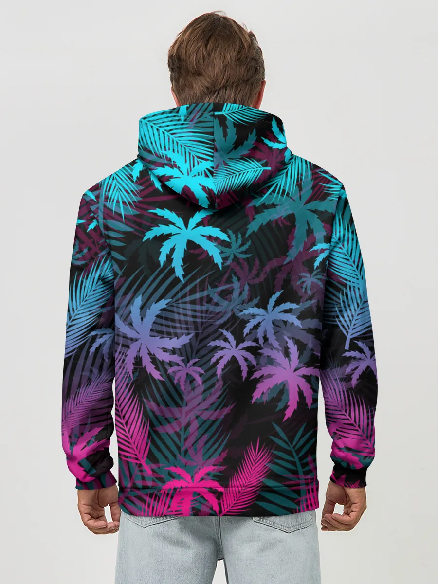 Худи мужской база хлопок / НЕОНОВЫЕ ПАЛЬМЫ | NEON PALMS