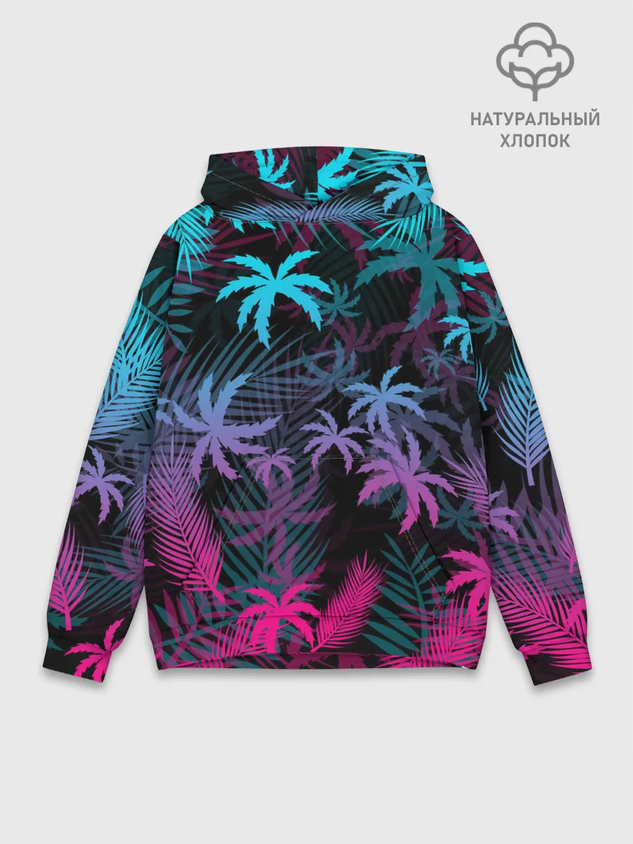 Худи мужской база хлопок / НЕОНОВЫЕ ПАЛЬМЫ | NEON PALMS
