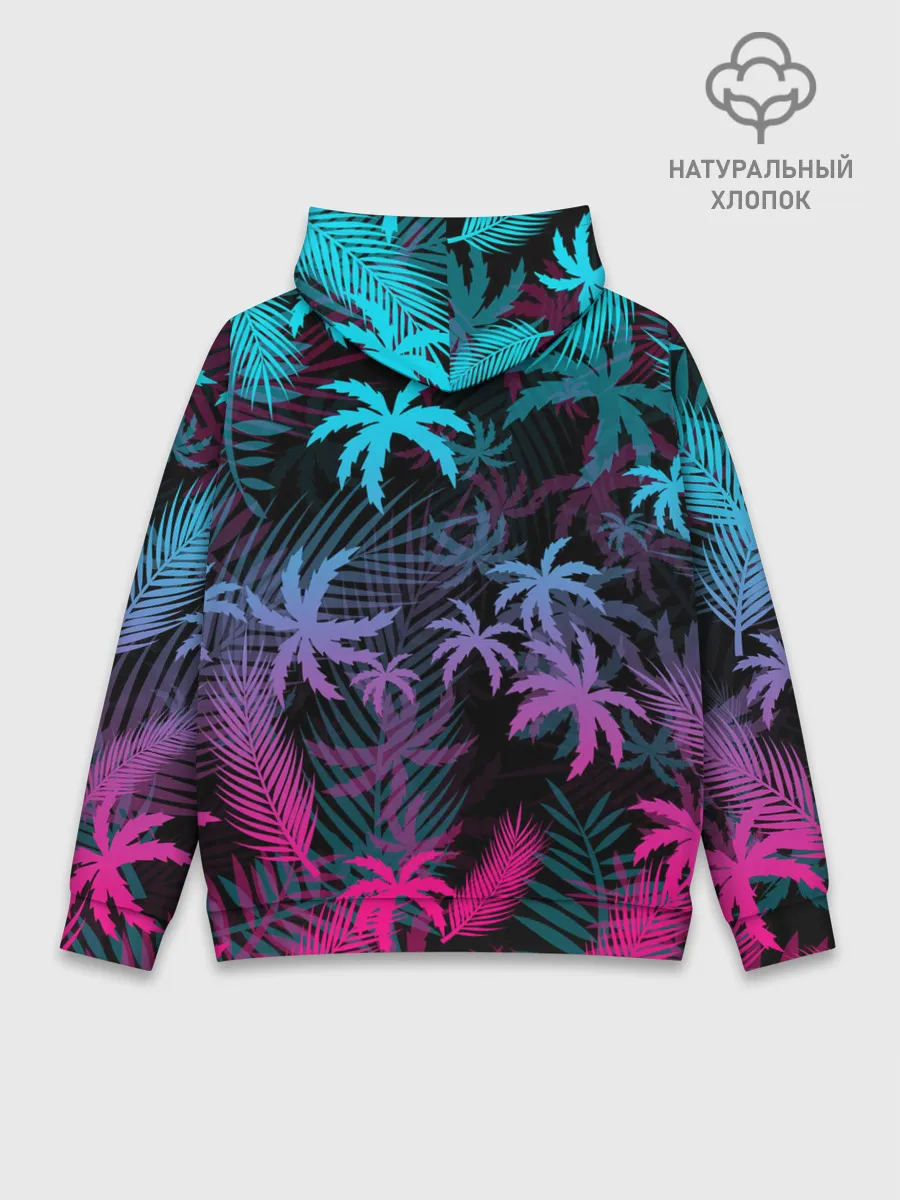 Худи мужской база хлопок / НЕОНОВЫЕ ПАЛЬМЫ | NEON PALMS
