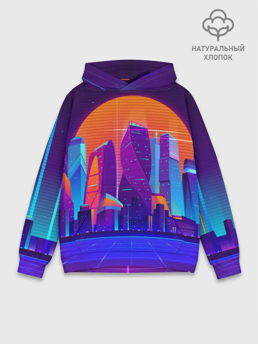 Худи мужской база хлопок / НЕОНОВЫЙ ГОРОД