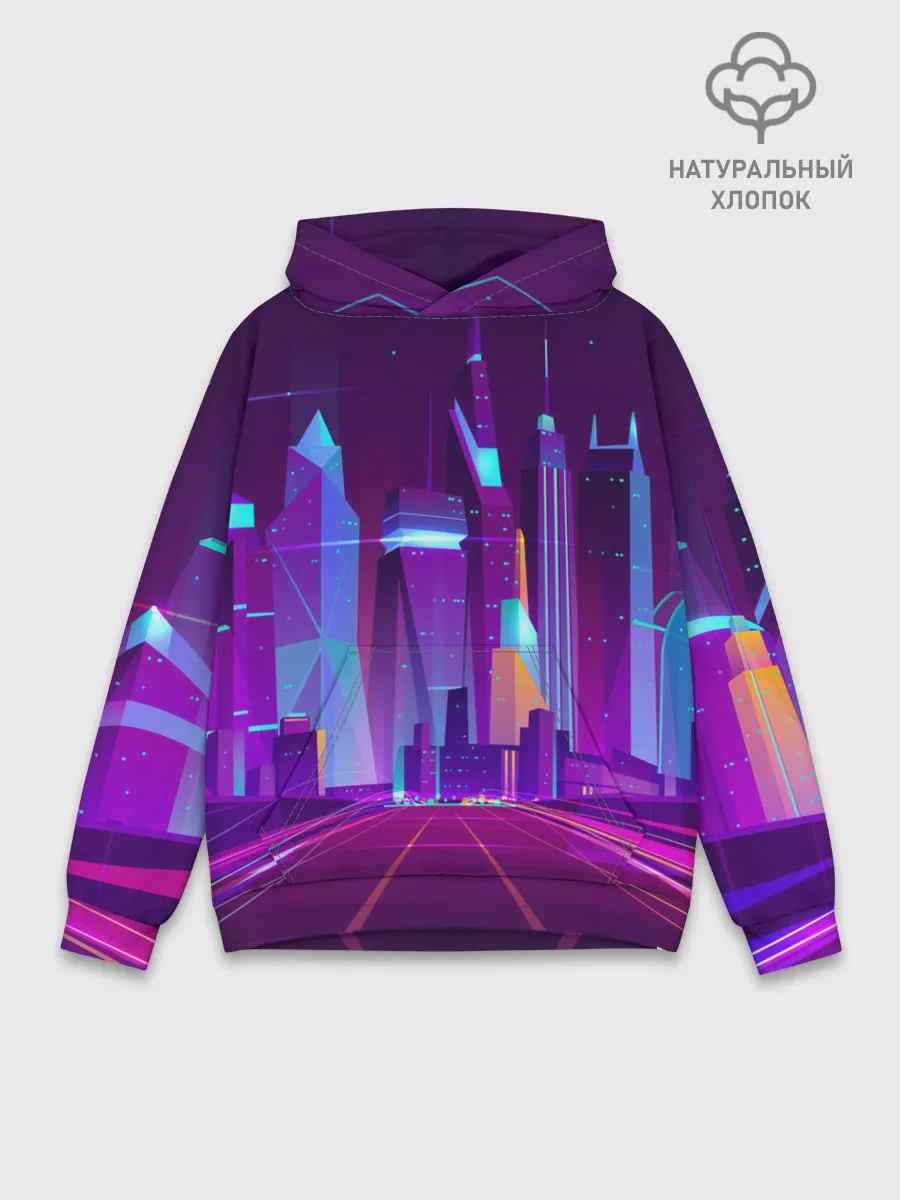 Худи мужской база хлопок / НЕОНОВЫЙ ГОРОД