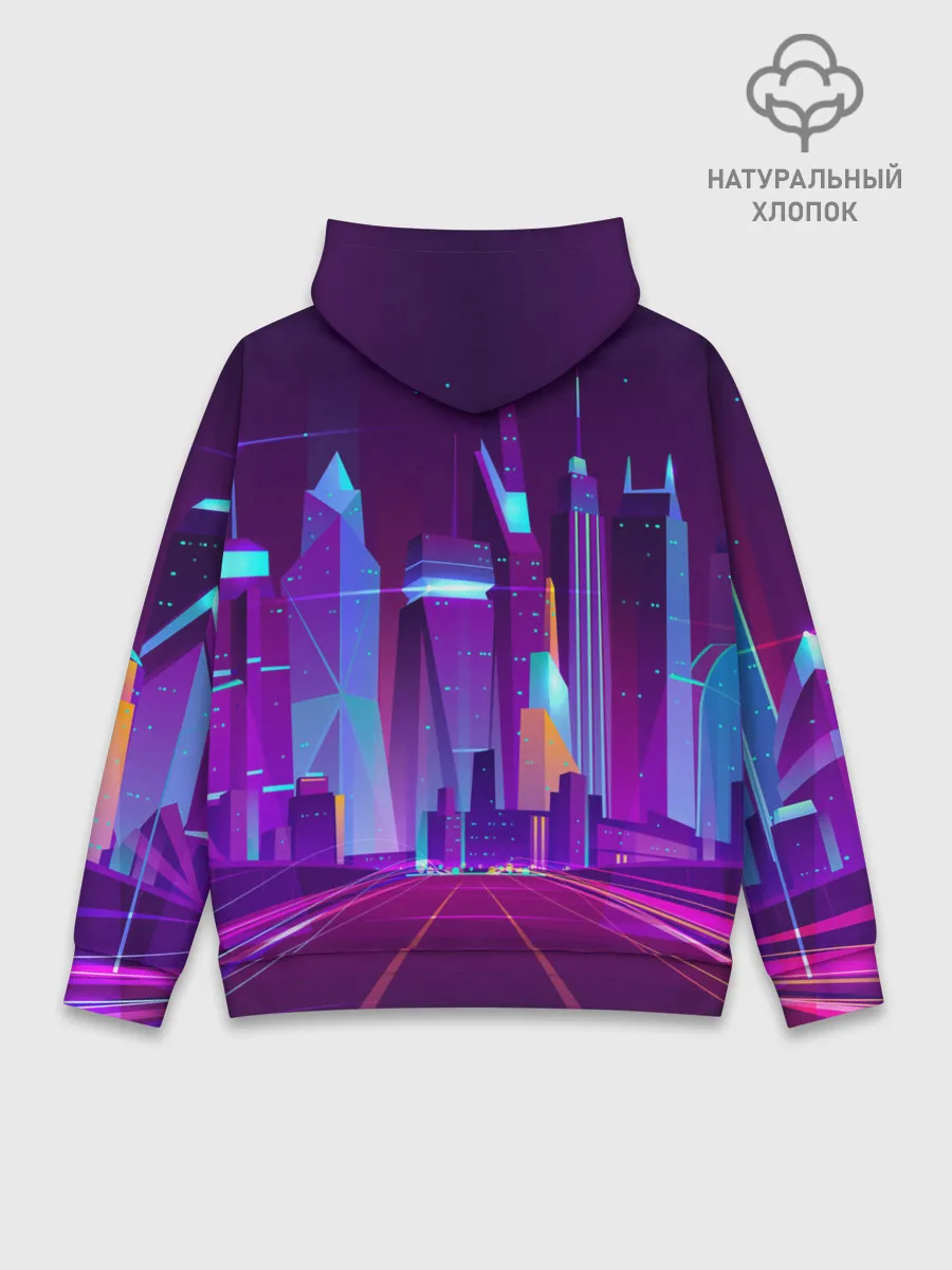 Худи мужской база хлопок / НЕОНОВЫЙ ГОРОД