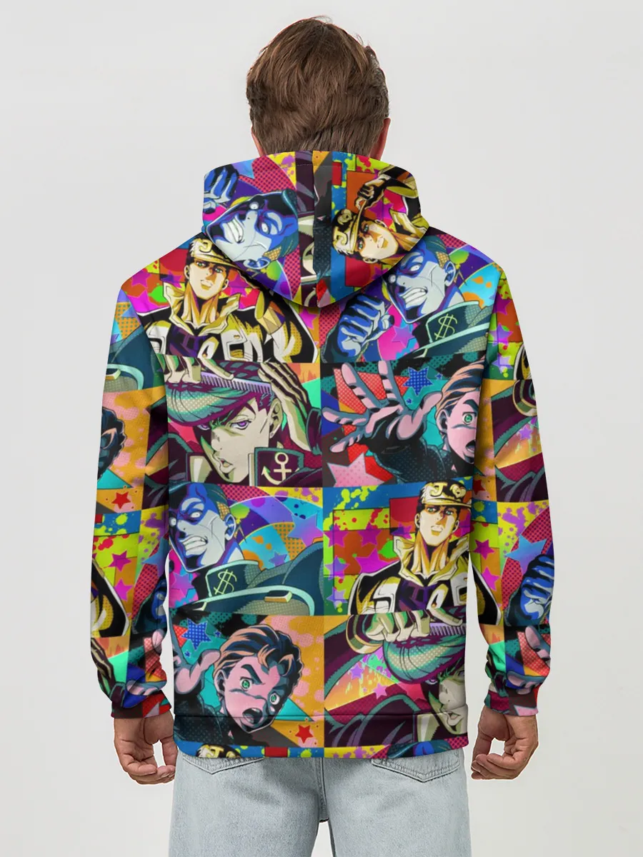 Худи мужской база хлопок / Джоджо паттерн комикс