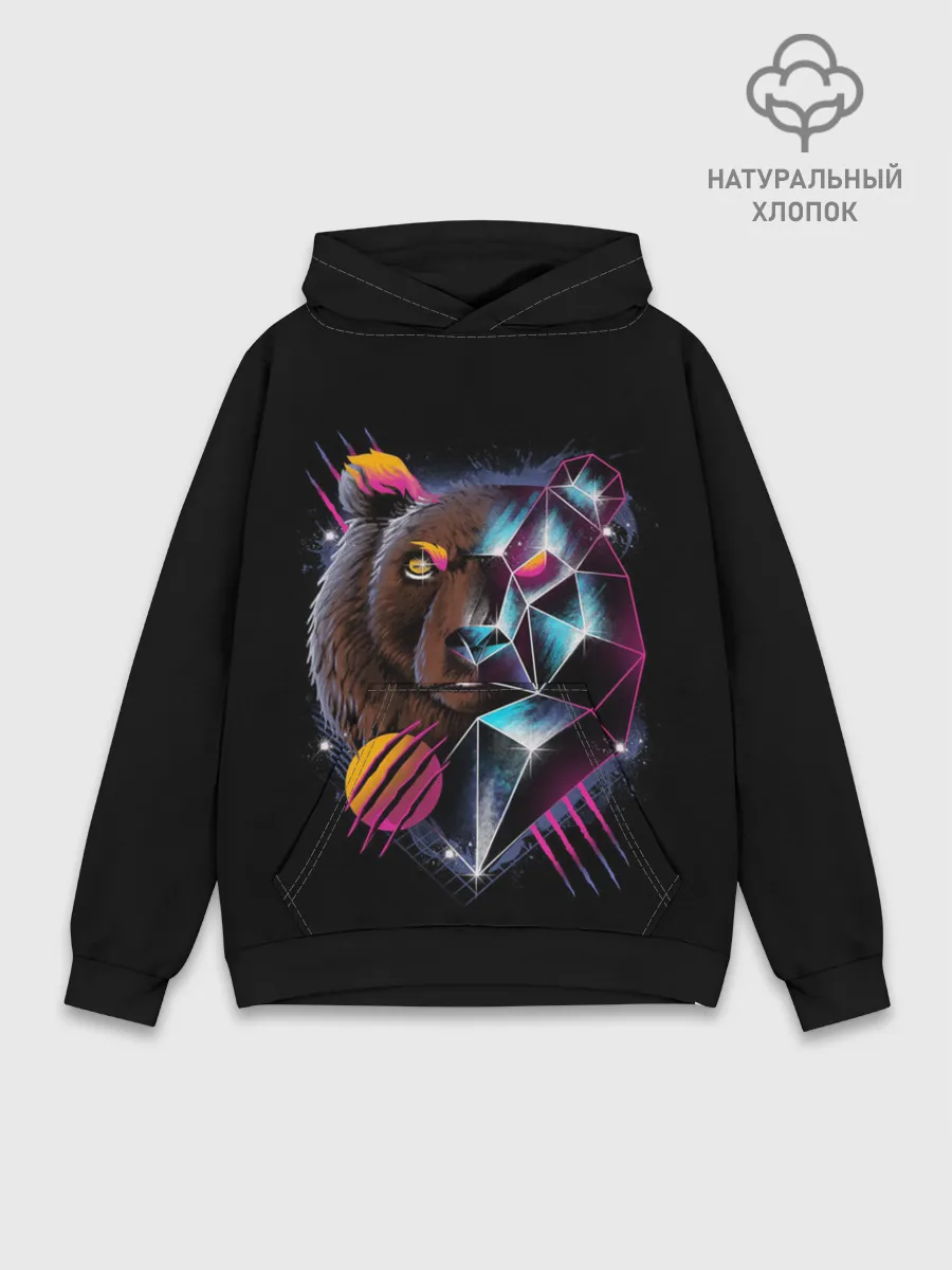 Худи мужской база хлопок / RETRO CYBER BEAR