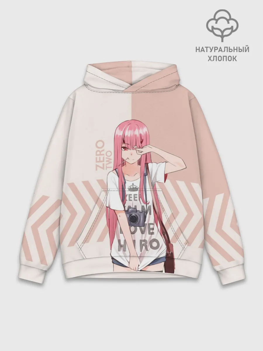 Худи мужской база хлопок / Darling in the Franxx Zero Two