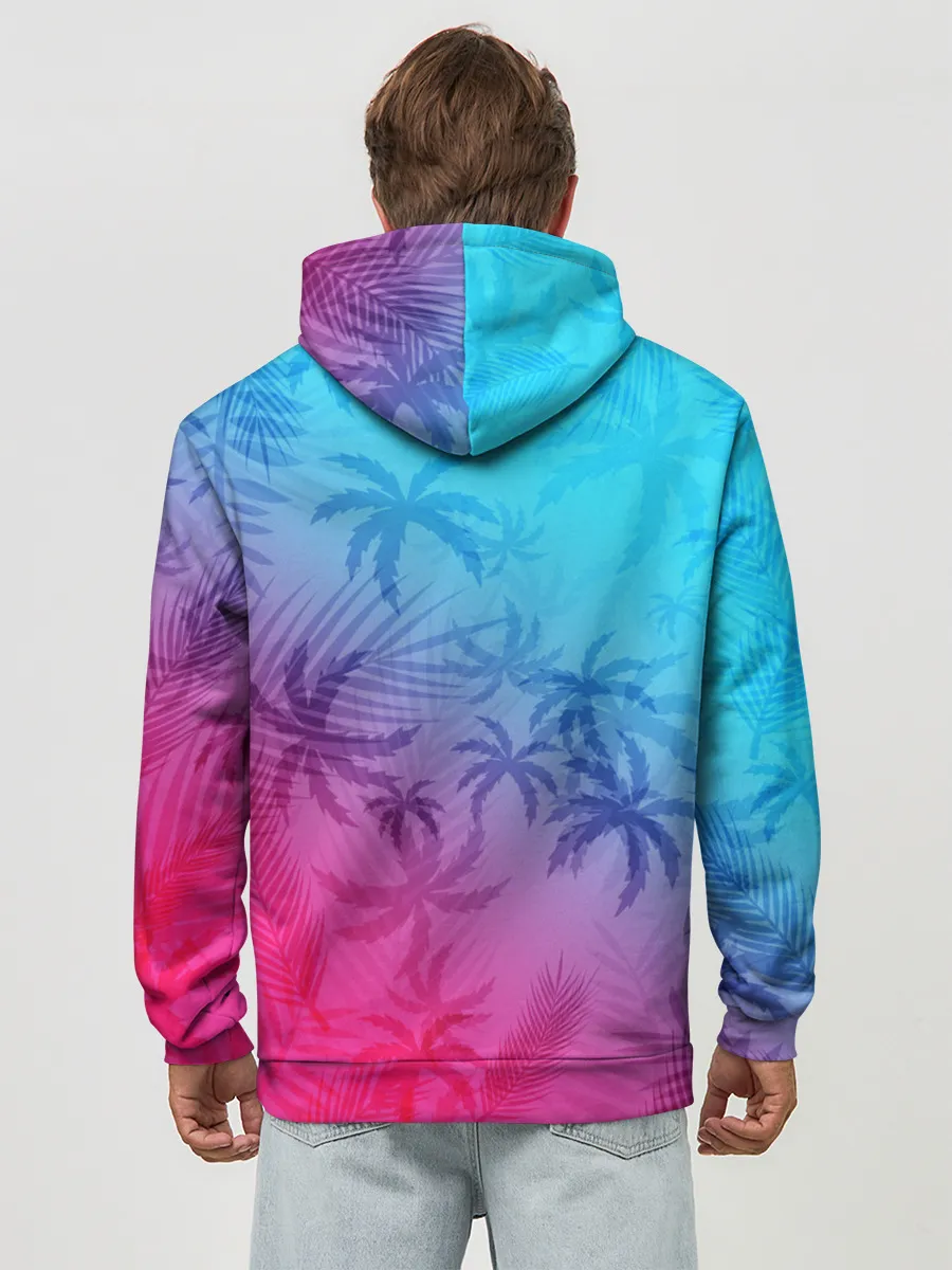 Худи мужской база хлопок / НЕОНОВЫЕ ПАЛЬМЫ / NEON