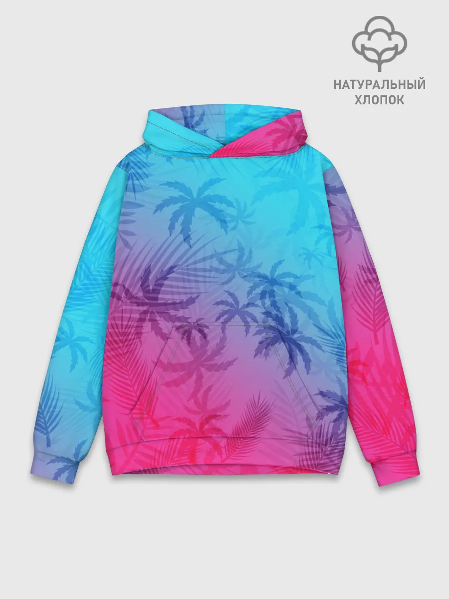 Худи мужской база хлопок / НЕОНОВЫЕ ПАЛЬМЫ / NEON
