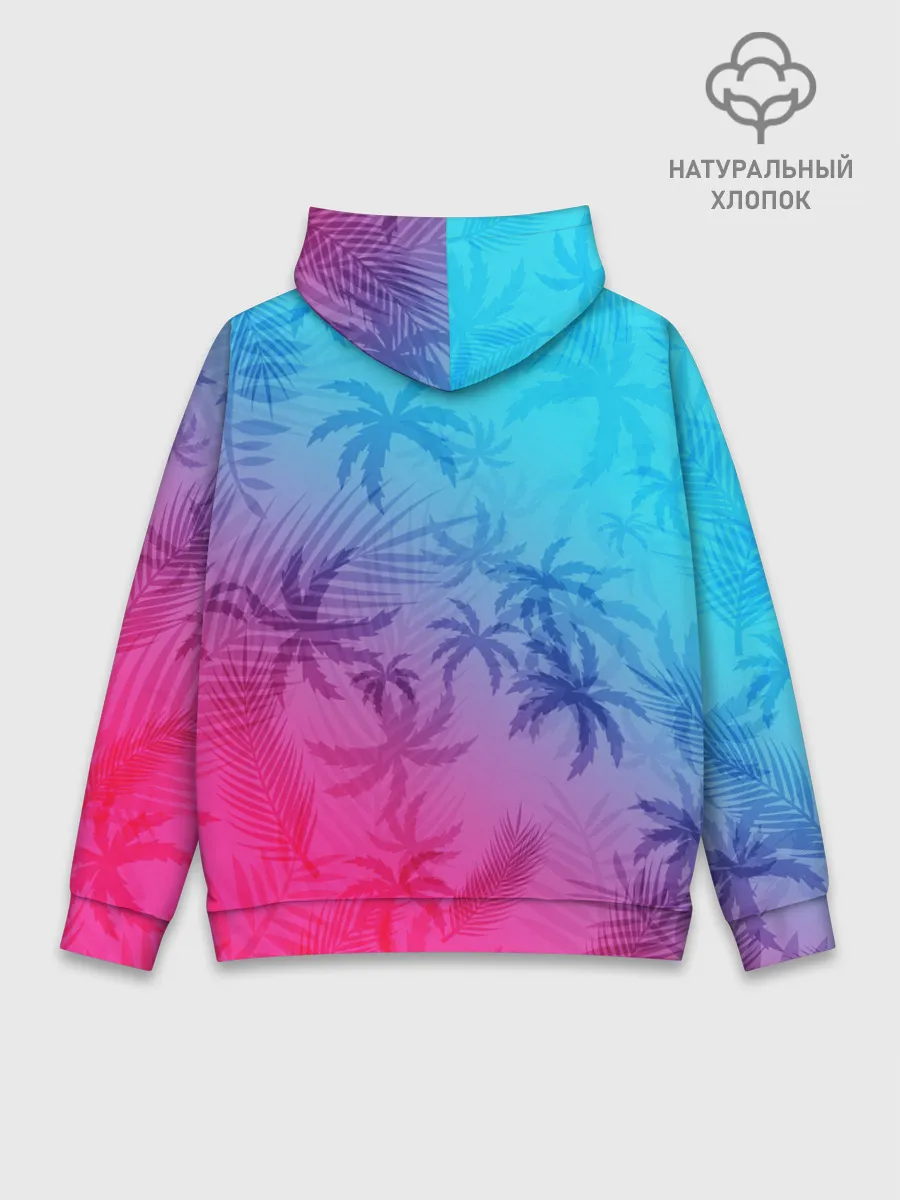 Худи мужской база хлопок / НЕОНОВЫЕ ПАЛЬМЫ / NEON
