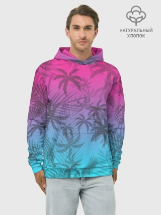 Худи мужской база хлопок / РЕТРО ПАЛЬМЫ
