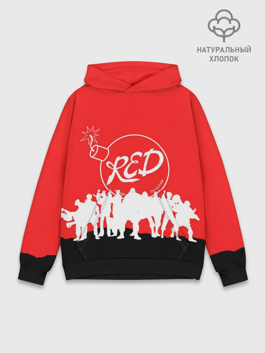 Худи мужской база хлопок / TEAM FORTRESS 2 RED TEAM