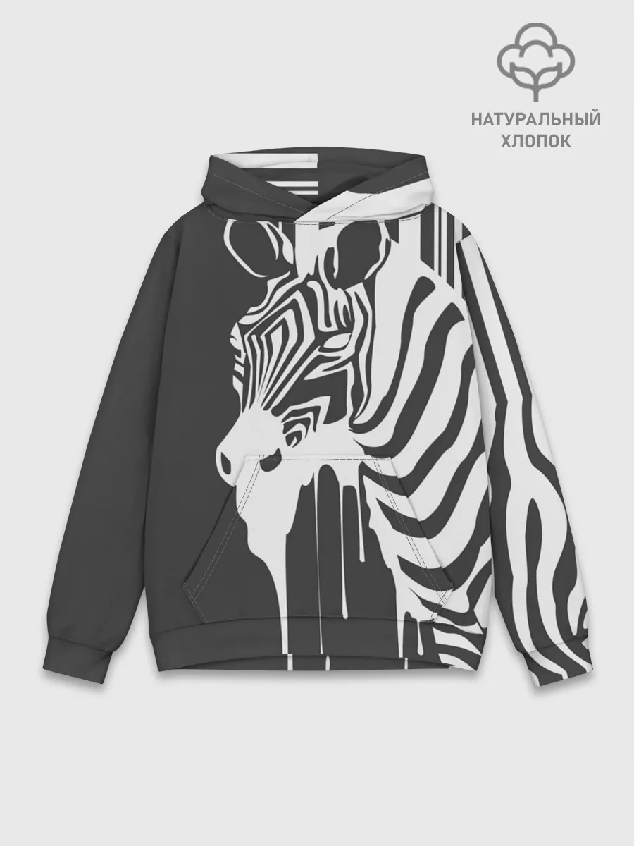 Худи мужской база хлопок / Зебра