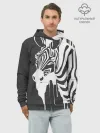 Худи мужской база хлопок / Зебра
