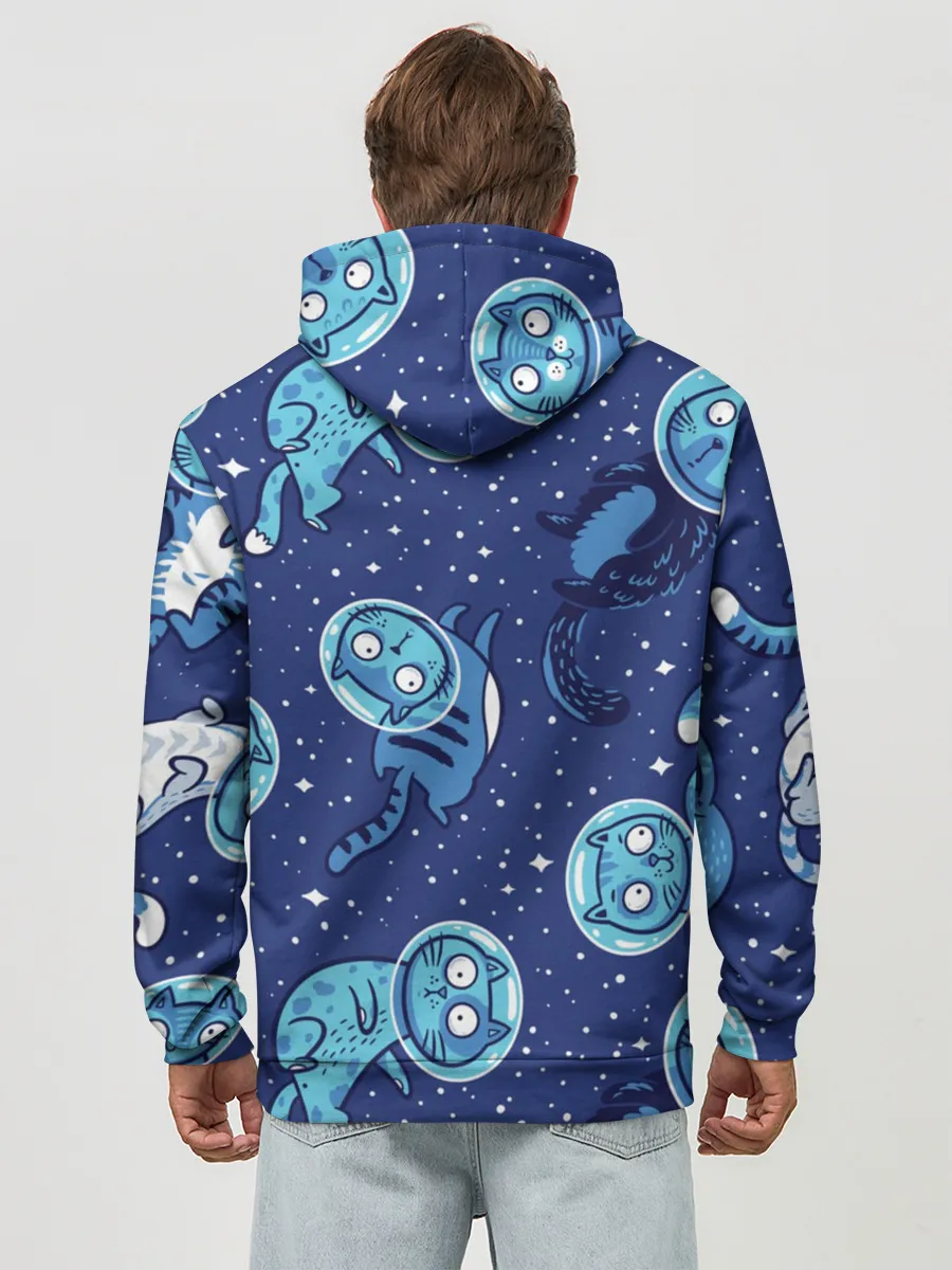 Худи мужской база хлопок / Кот Космонавт