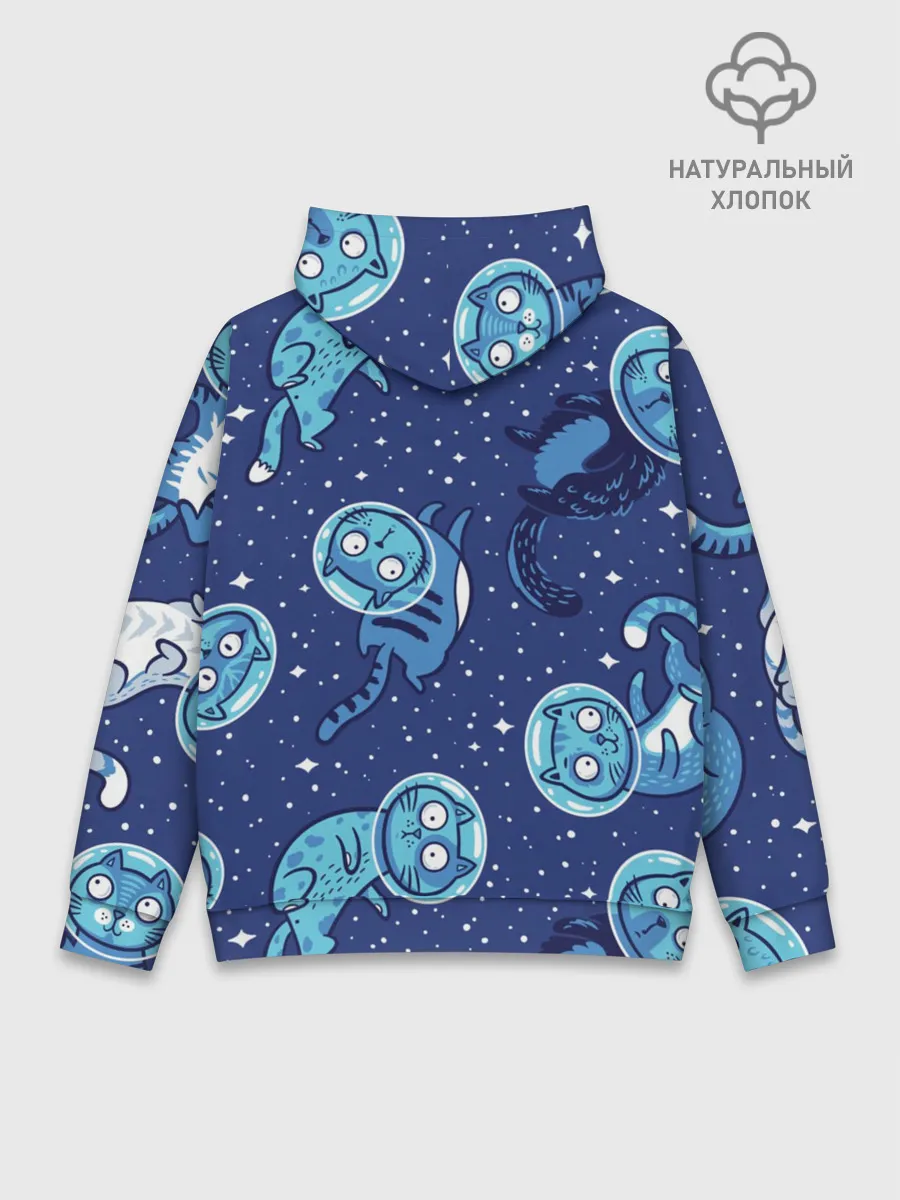 Худи мужской база хлопок / Кот Космонавт