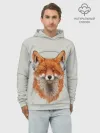 Худи мужской база хлопок / Лиса в наушниках