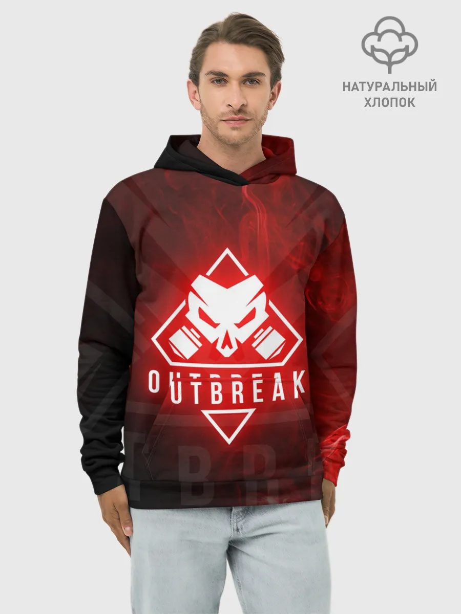 Худи мужской база хлопок / RAINBOW SIX SIEGE OUTBREAK