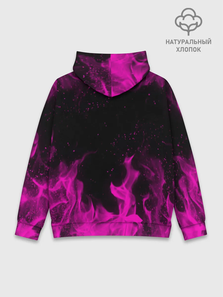 Худи мужской база хлопок / KILLER QUEEN розовое пламя