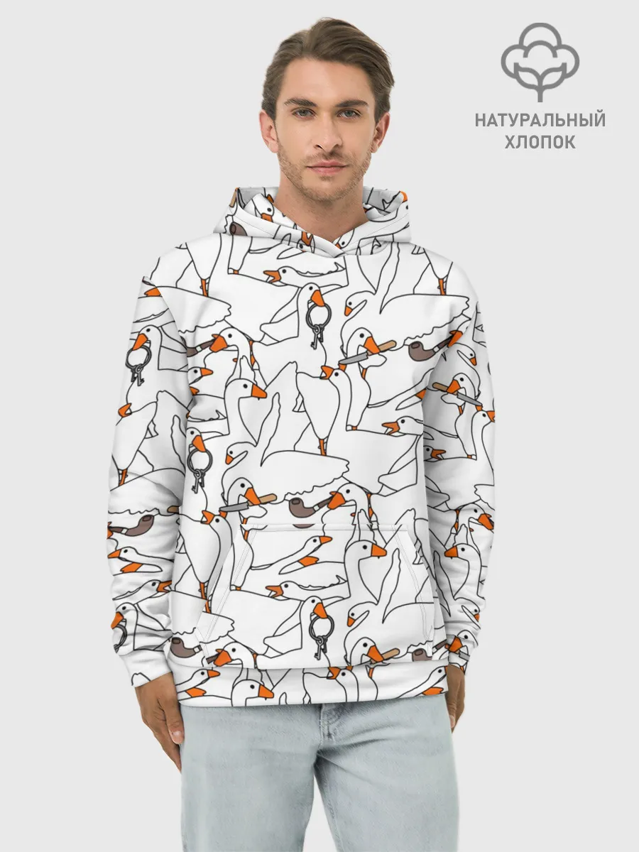 Худи мужской база хлопок / Злой гусь