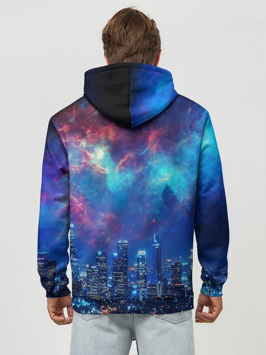 Худи мужской база хлопок / НОЧЬ В ГОРОДЕ