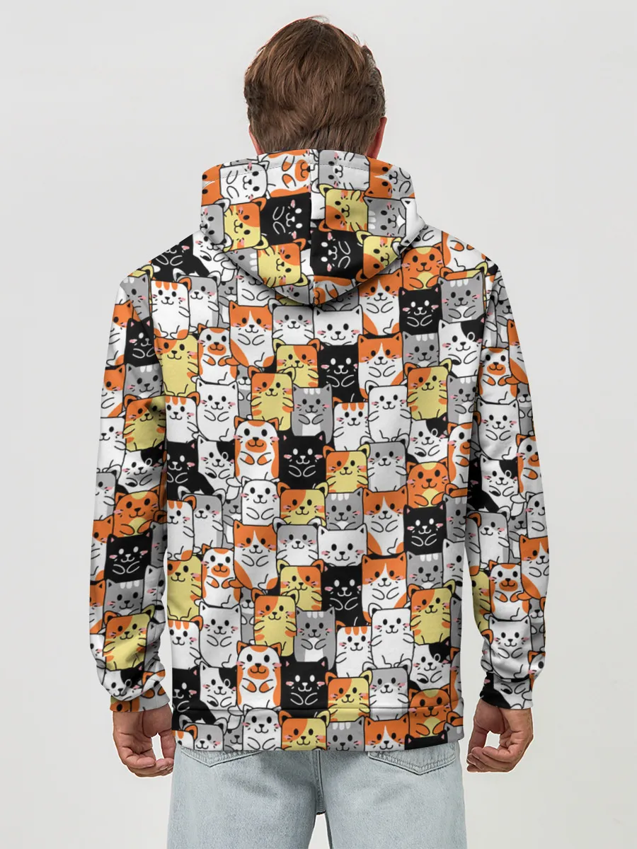 Худи мужской база хлопок / Котики