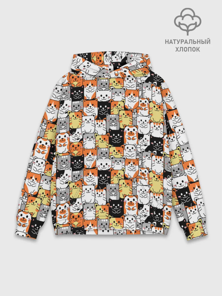 Худи мужской база хлопок / Котики