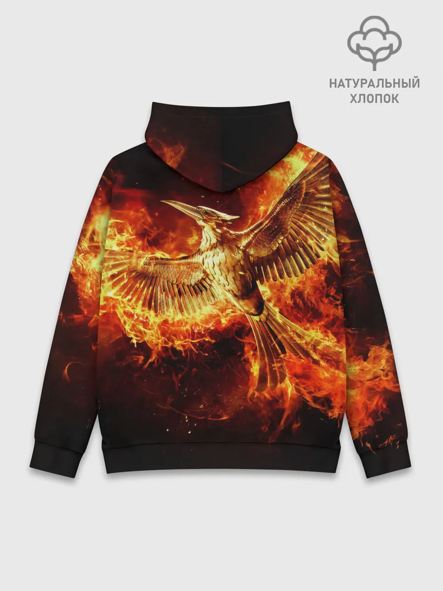 Худи мужской база хлопок / Феникс в огне