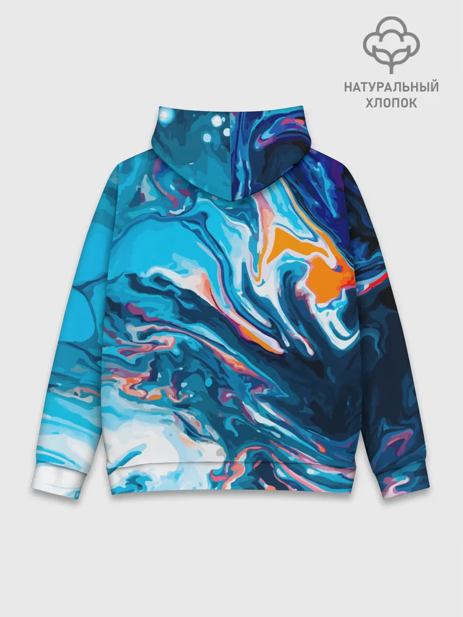 Худи мужской база хлопок / Волны красок