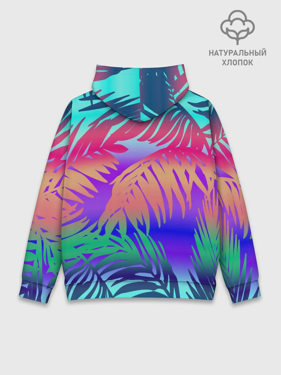 Худи мужской база хлопок / НЕОНОВЫЕ ПАЛЬМЫ