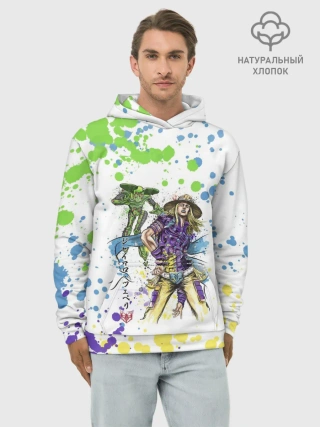 Худи мужской база хлопок / Jojo зеленые пятна