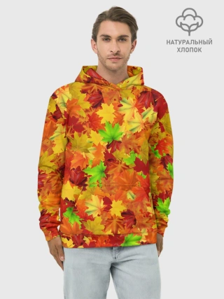 Худи мужской база хлопок / Кленовые листья