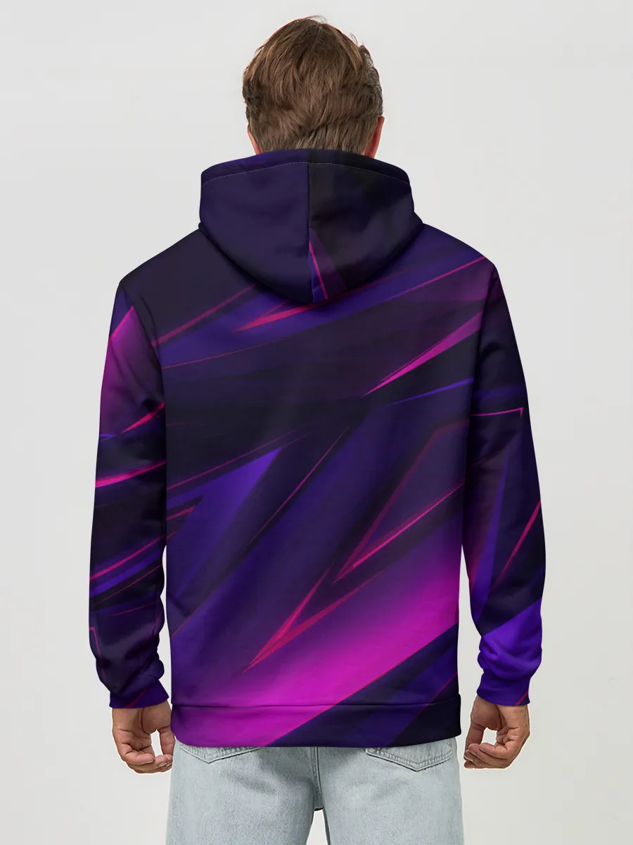 Худи мужской база хлопок / GEOMETRY STRIPES NEON