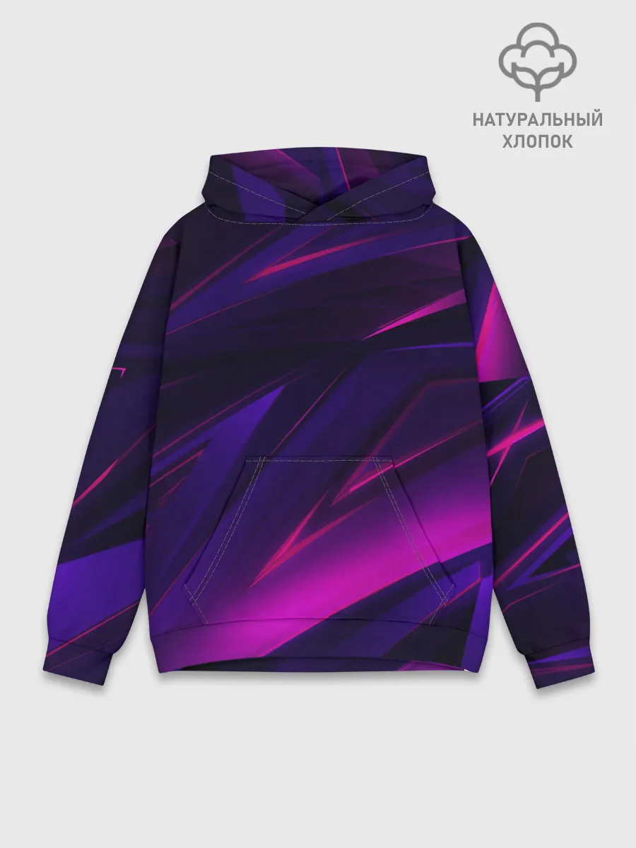 Худи мужской база хлопок / GEOMETRY STRIPES NEON