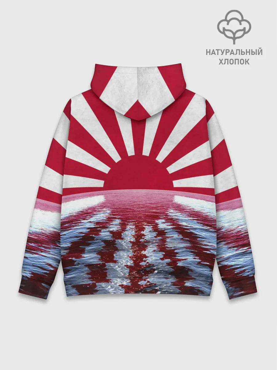 Худи мужской база хлопок / Флаг Восходящего Солнца