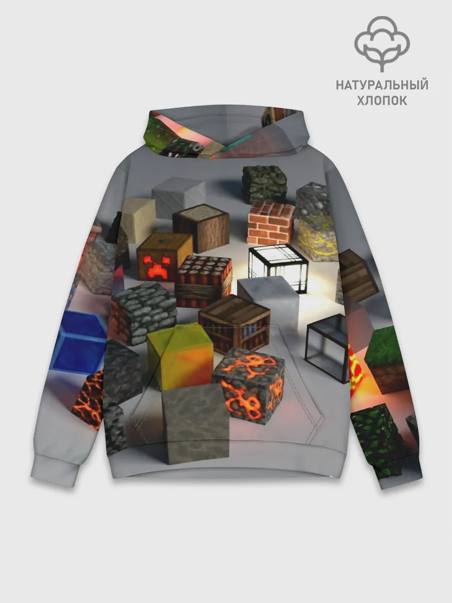 Худи мужской база хлопок / MINECRAFT BLOX