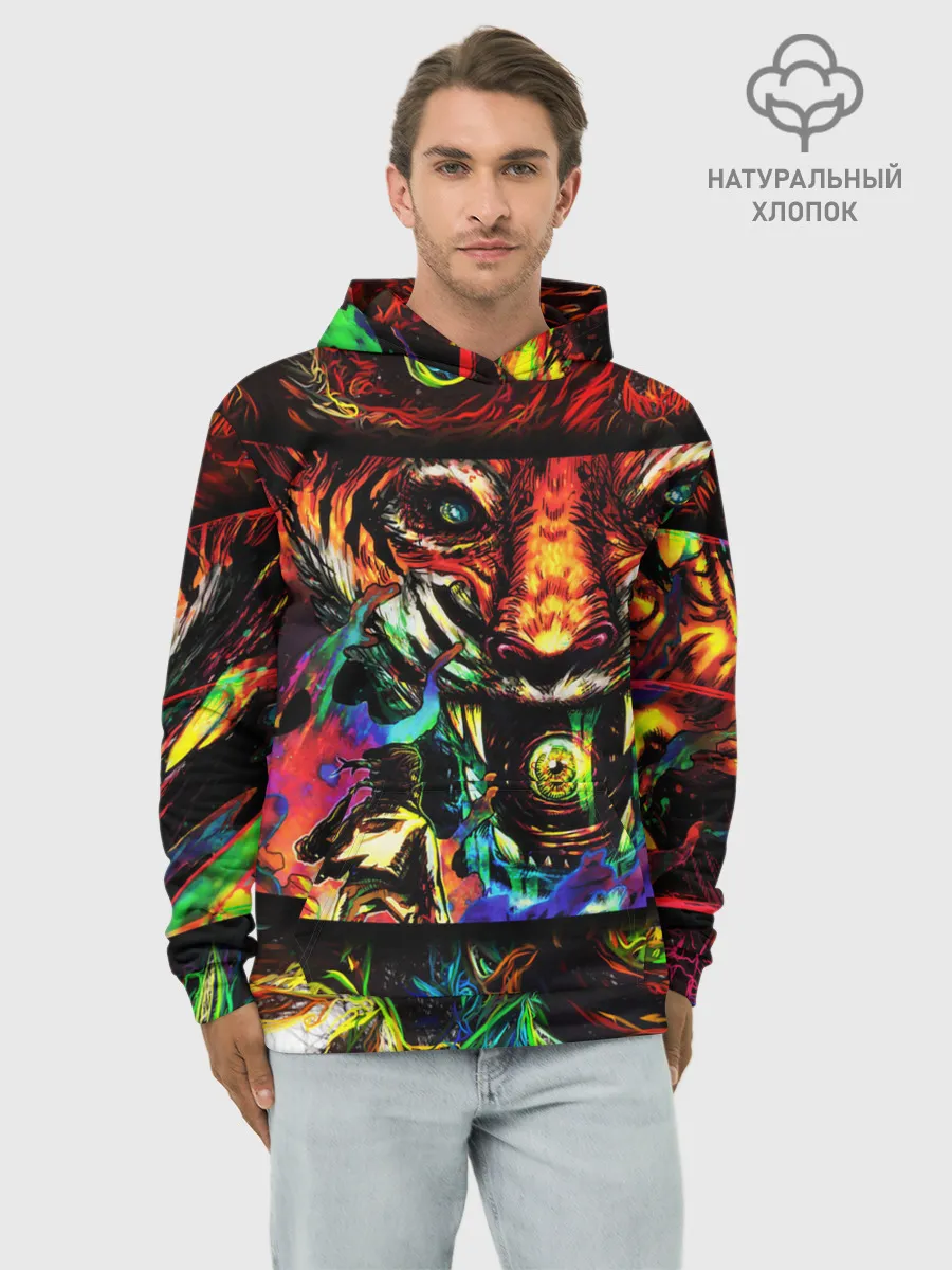 Худи мужской база хлопок / HOTLINE MIAMI