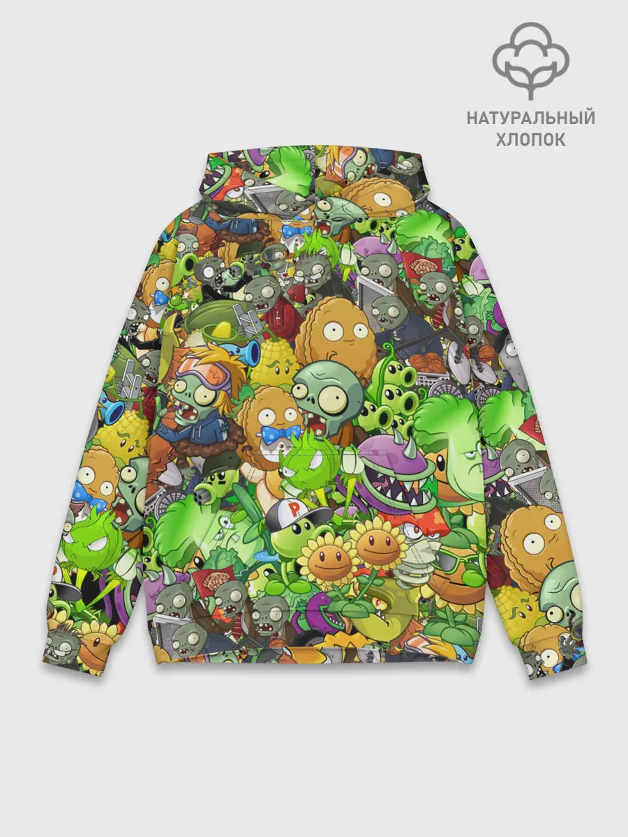 Худи мужской база хлопок / PLANTS VS ZOMBIES