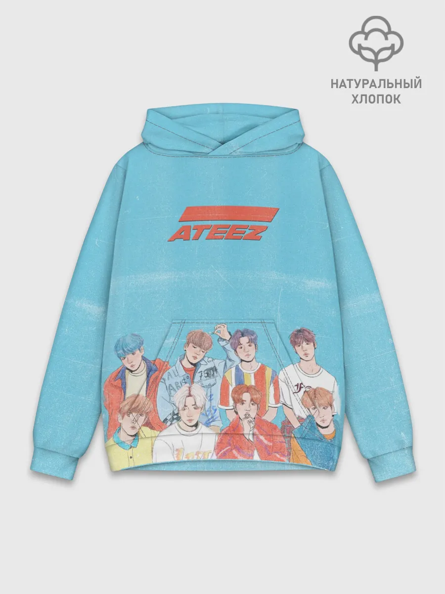 Худи мужской база хлопок / Ateez K-pop