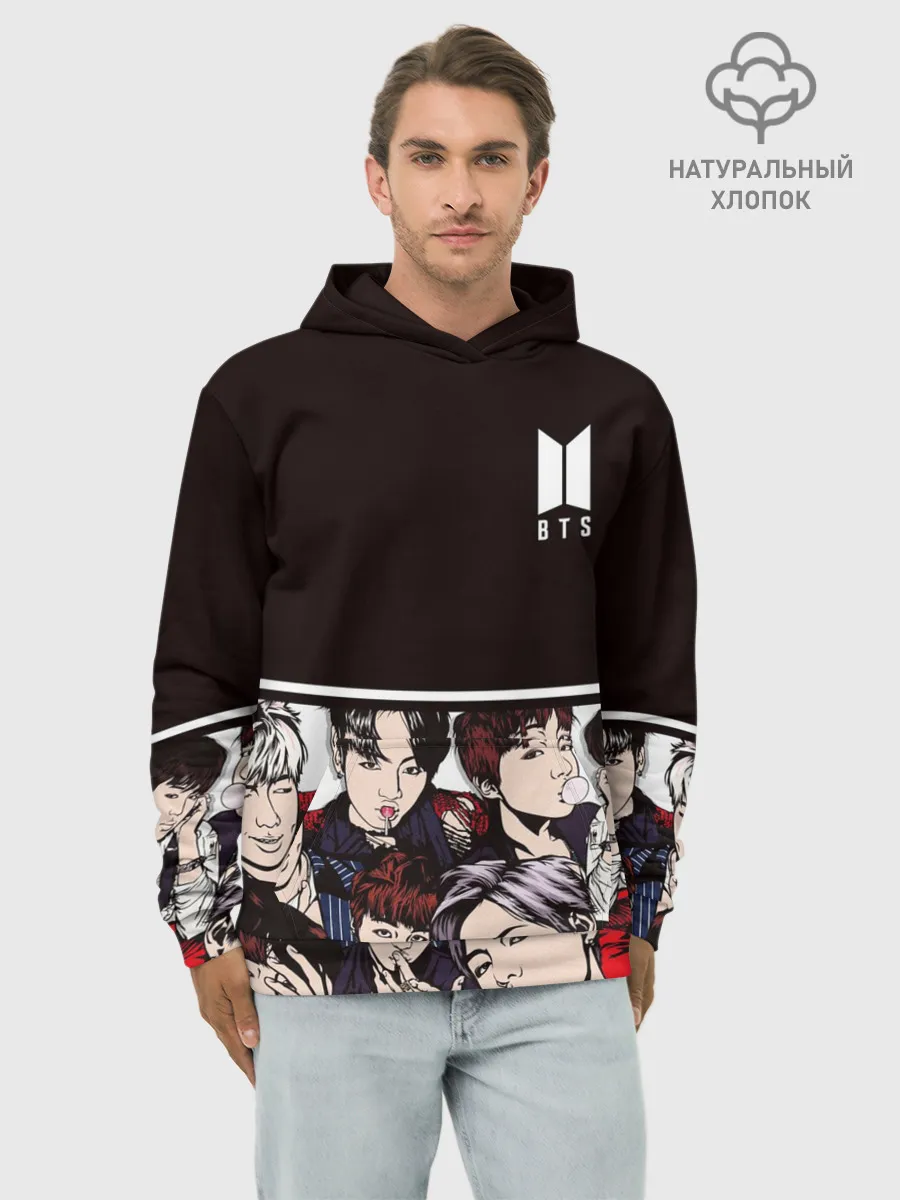 Худи мужской база хлопок / BTS