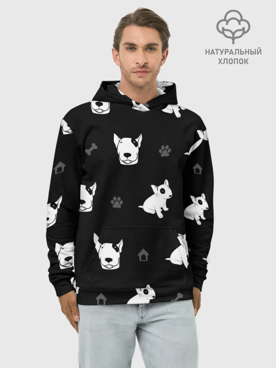 Худи мужской база хлопок / Английский бультерьер