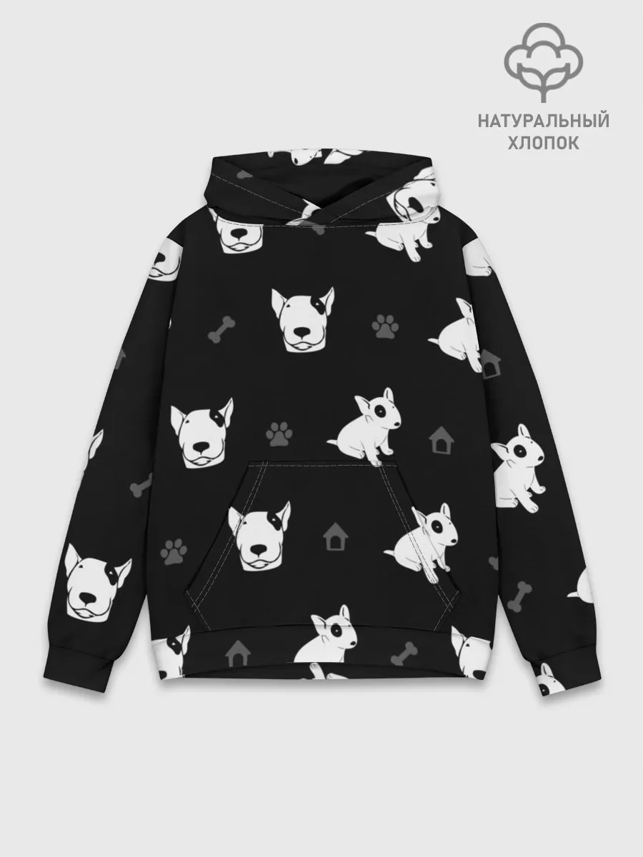 Худи мужской база хлопок / Английский бультерьер
