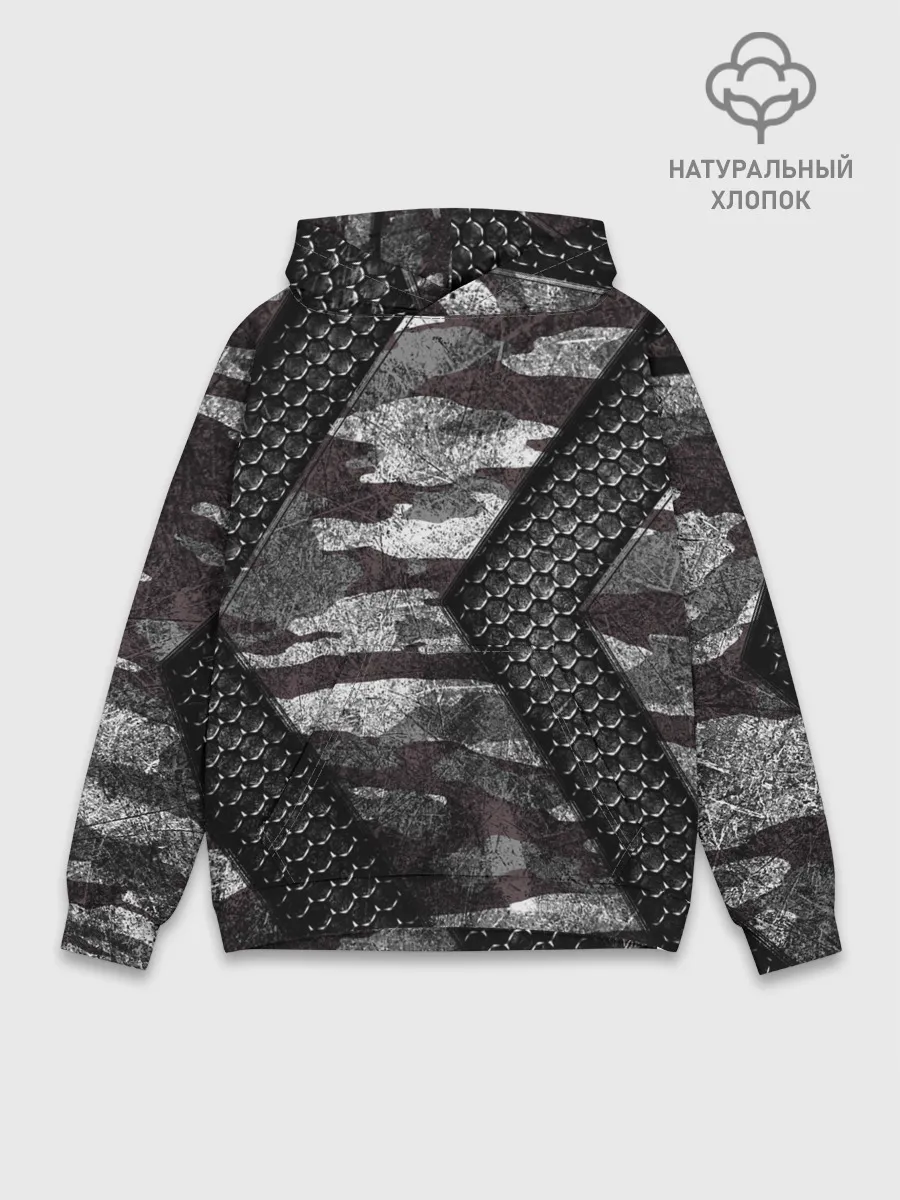 Худи мужской база хлопок / Камуфляжная 3D броня