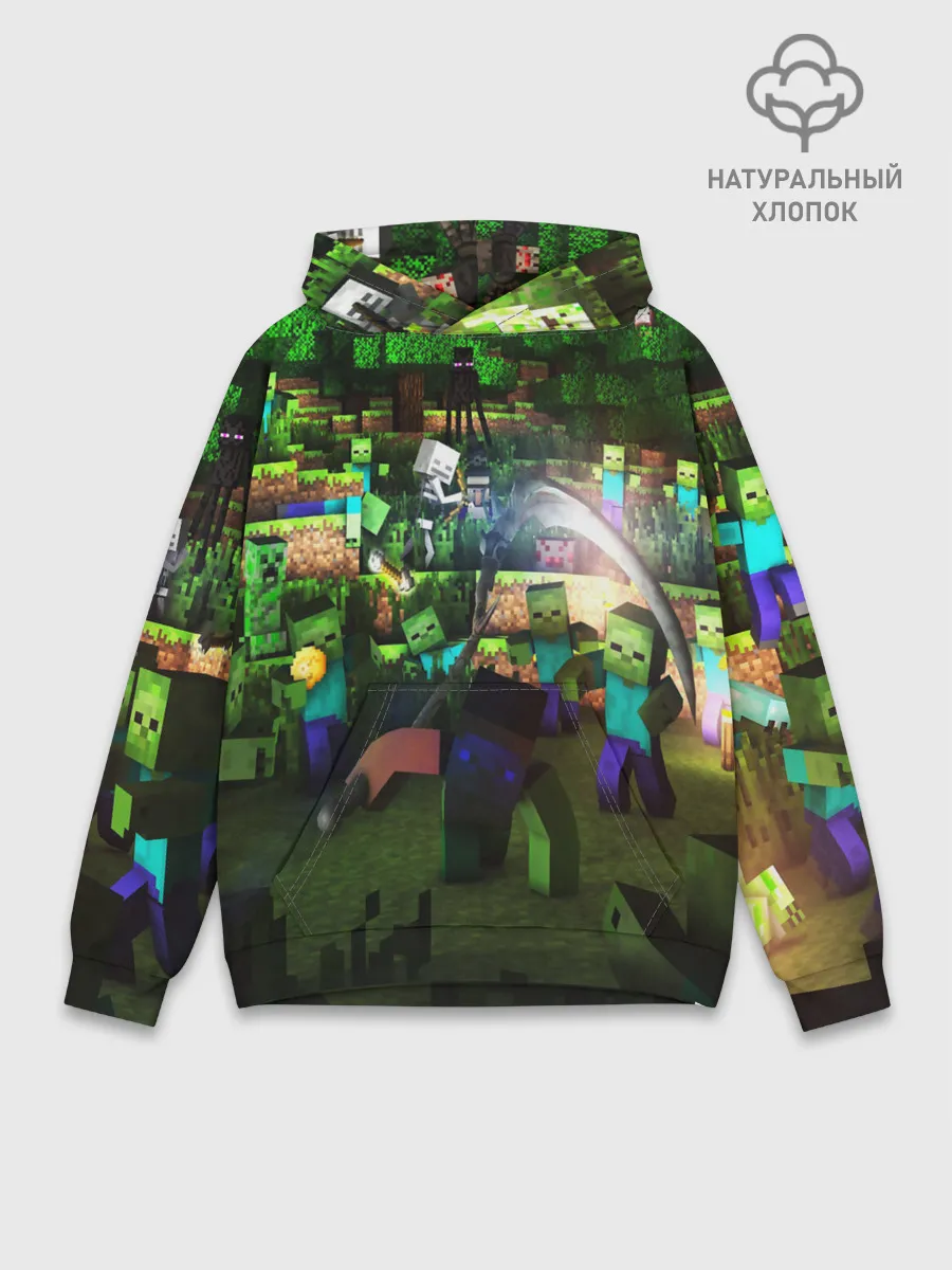 Худи мужской база хлопок / MINECRAFT Creeper