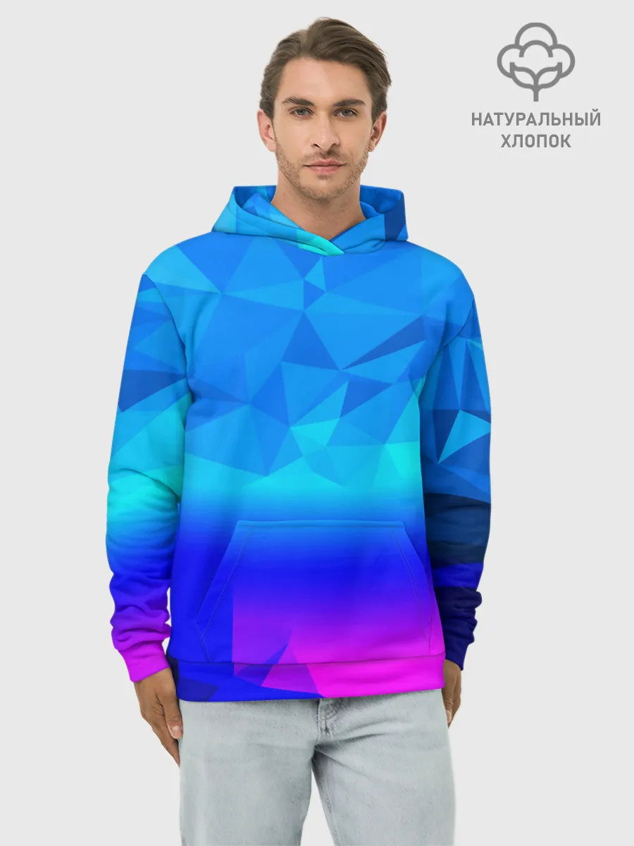 Худи мужской база хлопок / ABSTRACT NEON